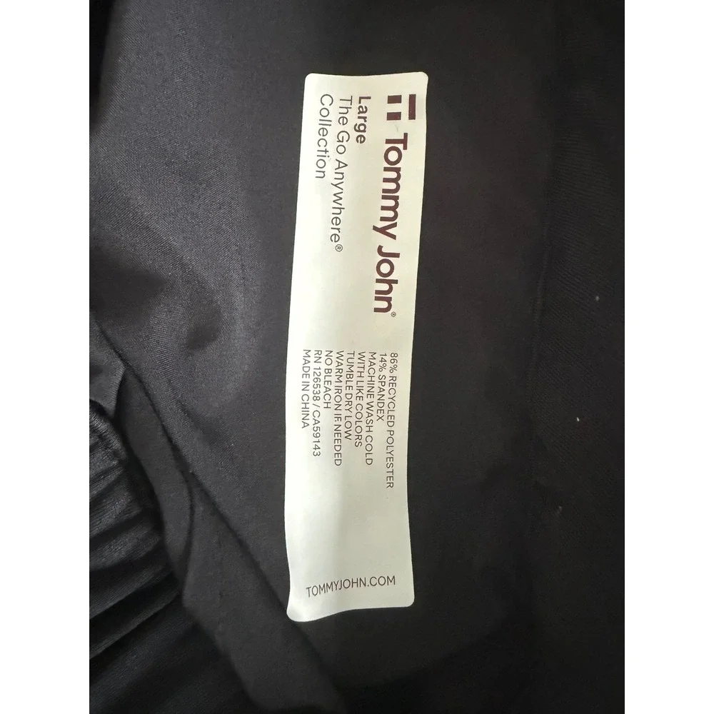 Tommy John Go Anywhere Collection Black Performance Pants Large 10013321000